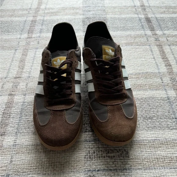 Adidas Samba Chocolate Brown Suede and White Leather - Picture 7 of 9